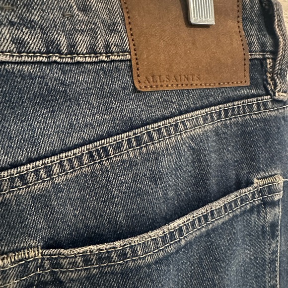 All Saints Blue Relaxed Jeans with Vintage Distressing - Picture 4 of 4